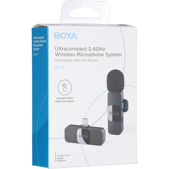  Mic Boya BY-V1 Wireless Microphone System With Separate High Noise Reduction Button for Eye phone,Eye OS Devices