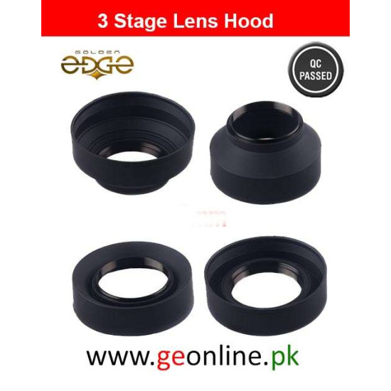 Lens Hood 3-Stage 62mm Collapsible Rubber Foldable Wide Mid Tele Universal Lens Hood 3-Stage 62mm Collapsible Rubber Foldable Wide Mid Tele Universal