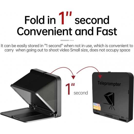 LENSGO TC7 Teleprompter for iPad Tablet Smartphone DSLR Camera, APP Compatible with iOS & Android System LENSGO TC7 Teleprompter for iPad Tablet Smartphone DSLR Camera, APP Compatible with iOS & Android System